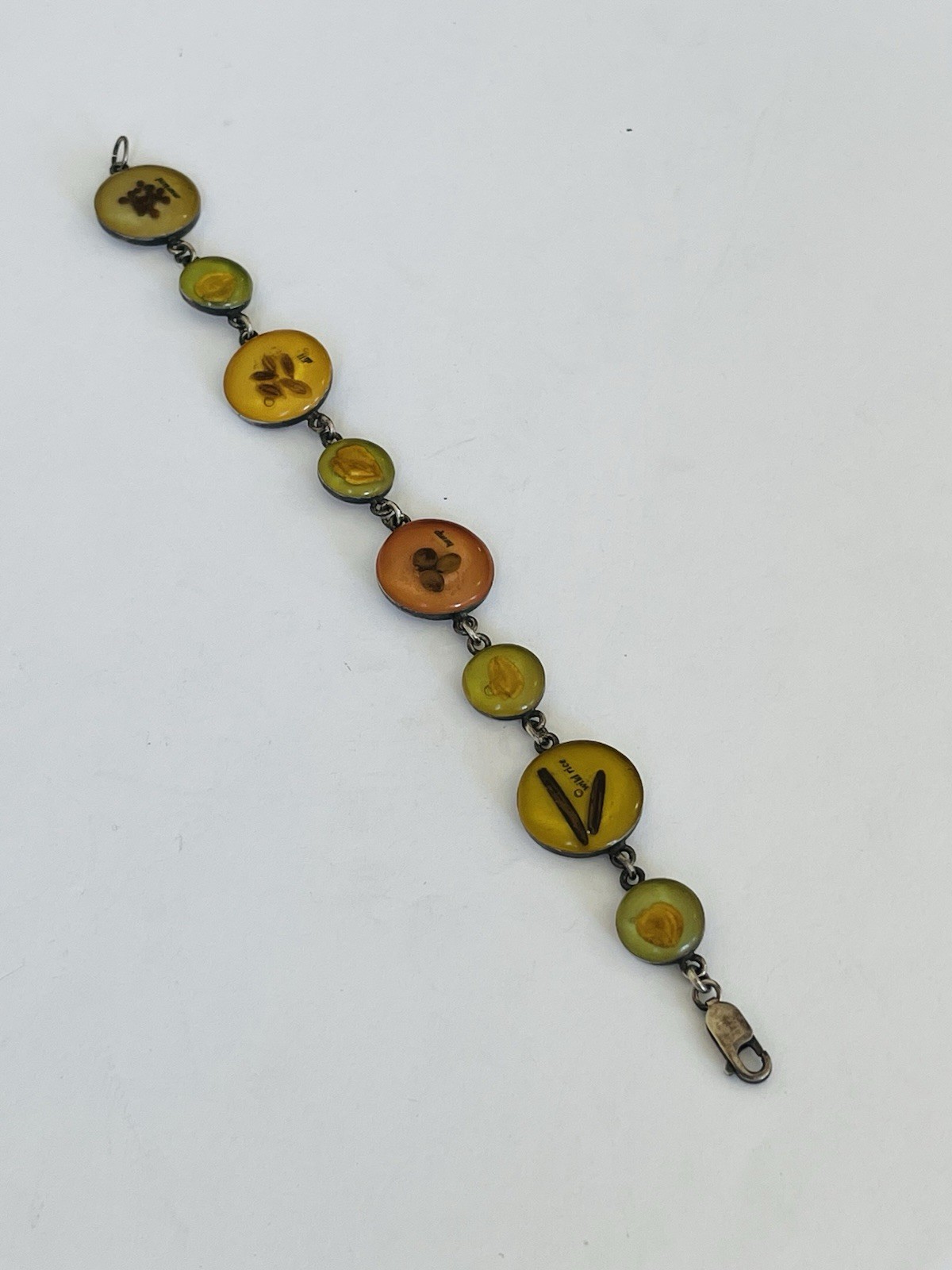 Vintage Sterling Silver Taxco Mexico Mustard Rice Hemp Seed Link Bracelet Rare