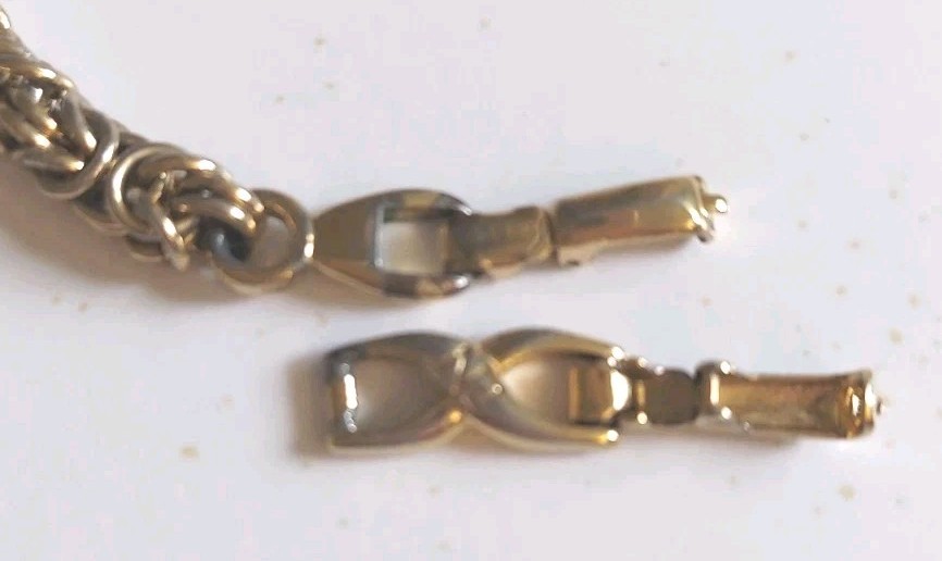 Nina Ricci Vtg Signed Byzantine Chain Necklace Gold Plated 17, 18″ w Extender
