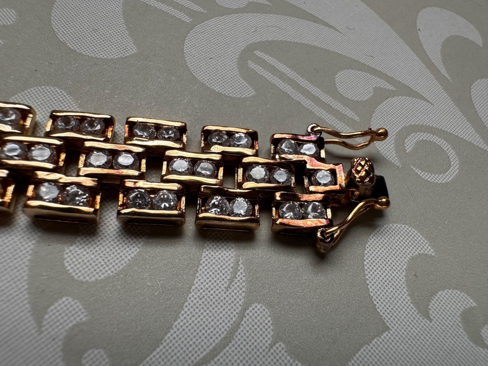 Vintage HSN Colleen Lopez Three Row Rhinestone Tennis Bracelet