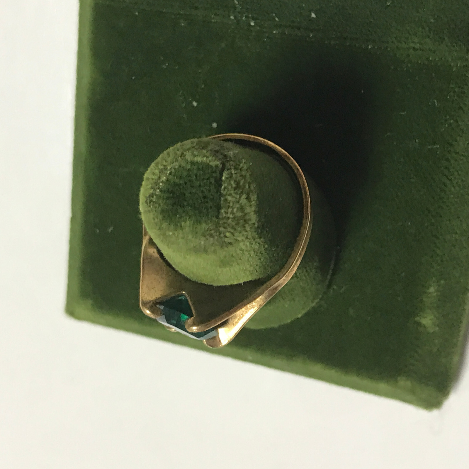 Vintage Simulated Emerald Stamped 18k HGE Ring Size 6 May Birth Stone Green