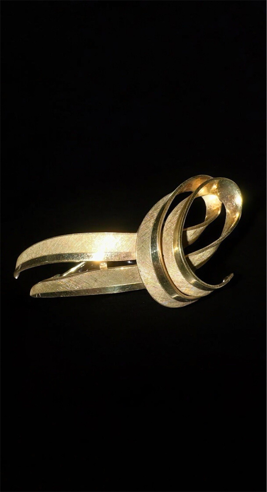 A.M. Double A*D Andreas Daub Gold Brooch 7g | 2 1/4”x 1 1/8”x 5/8” 1950-60
