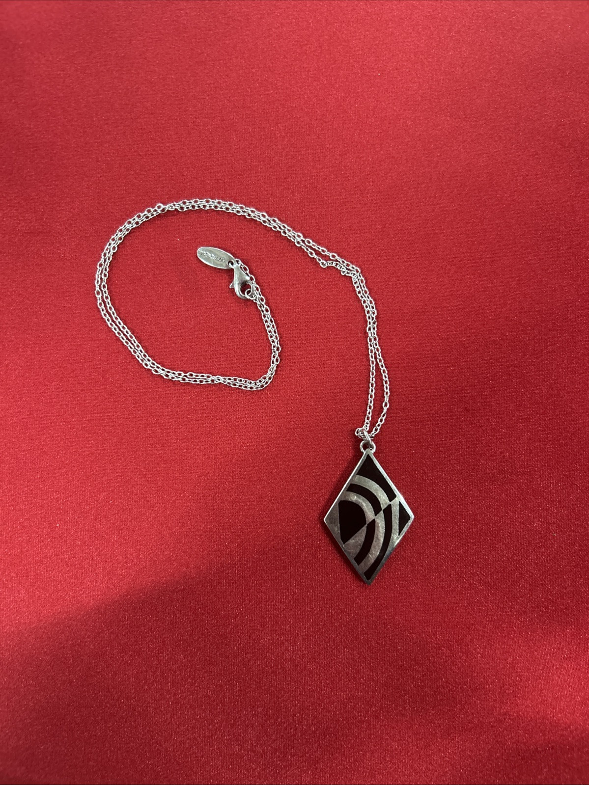 Vintage Sterling Silver 925 MMA Rolo Chain Necklace With Pendant 22 Inches