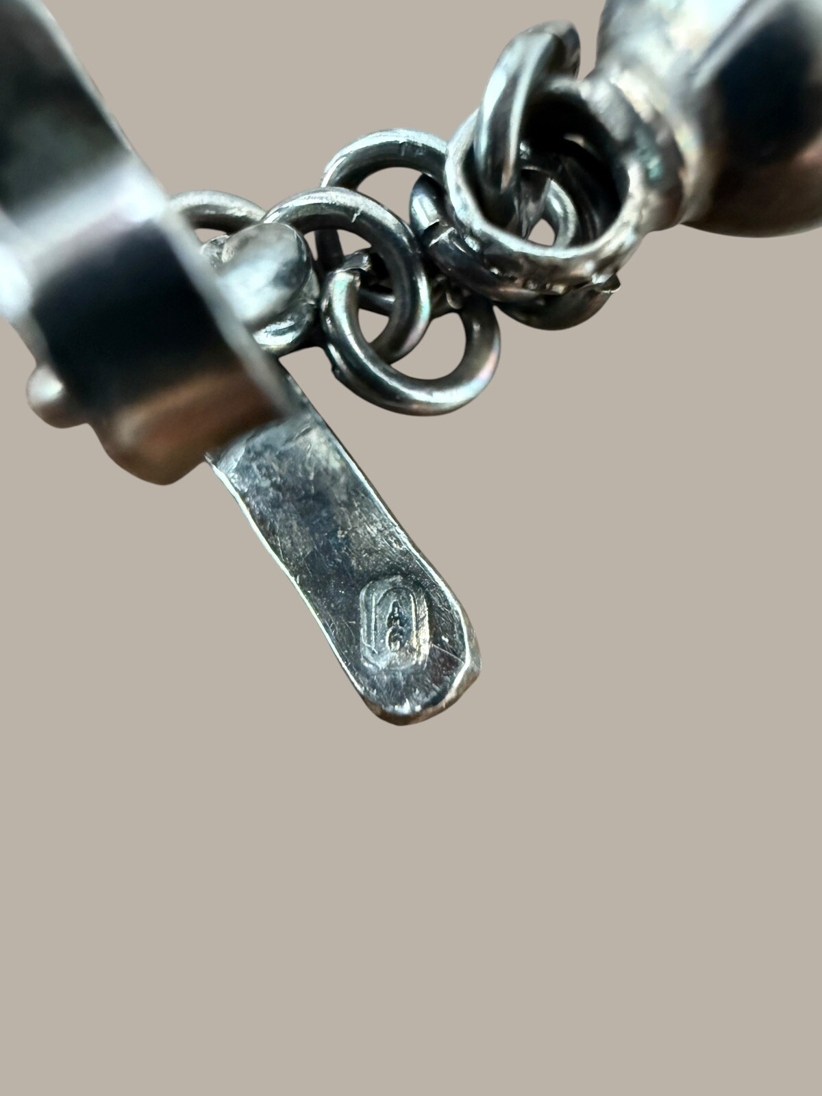 Vintage MCM Sterling Silver Artisan Hand Made Israel Necklace – Needs Repair