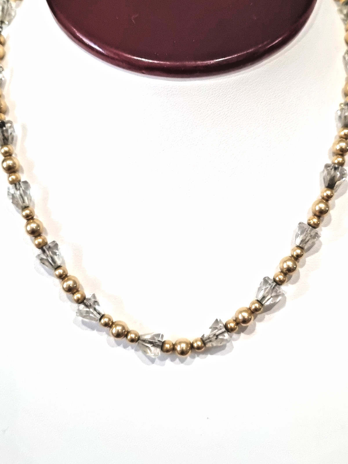 Antique 1930s 12k Gold Fill Spinel bead necklace See Video Bracelet Available
