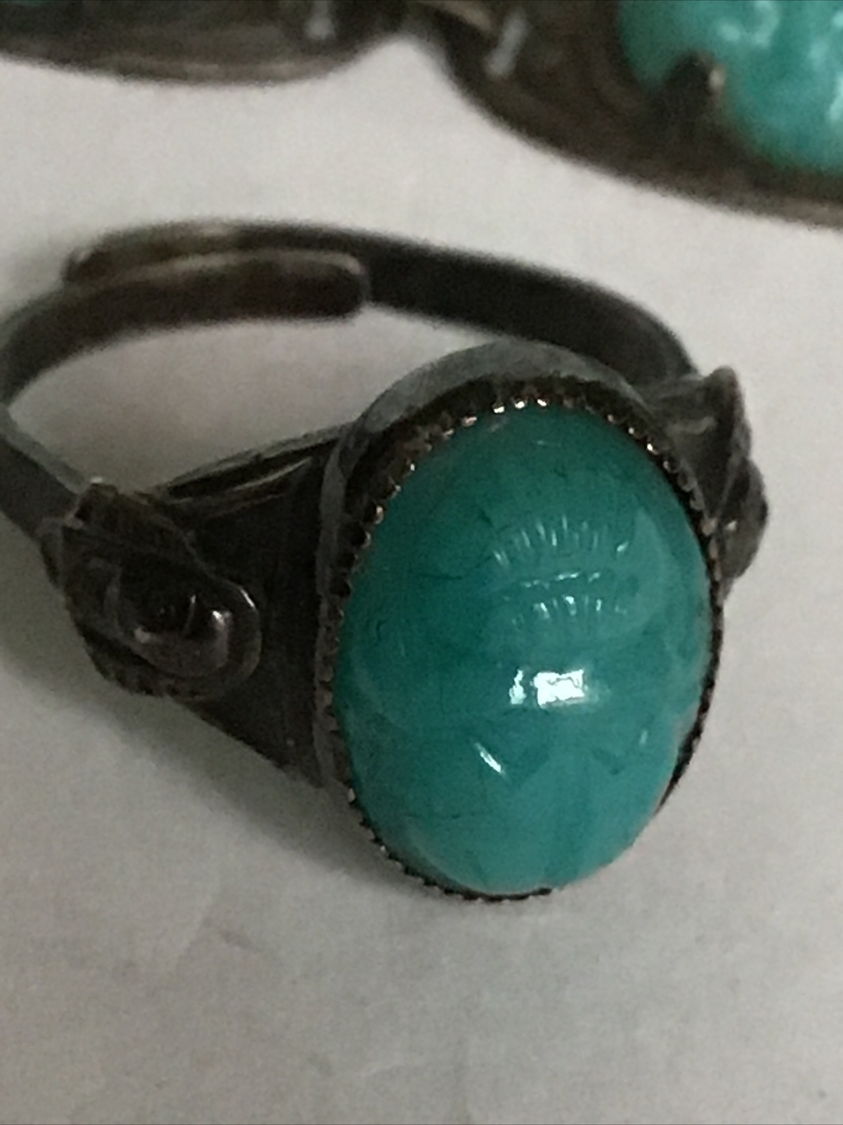 Art Deco Egyptian Revival Matching Scarab Beetle Bracelet/Sterling Ring/Earrings