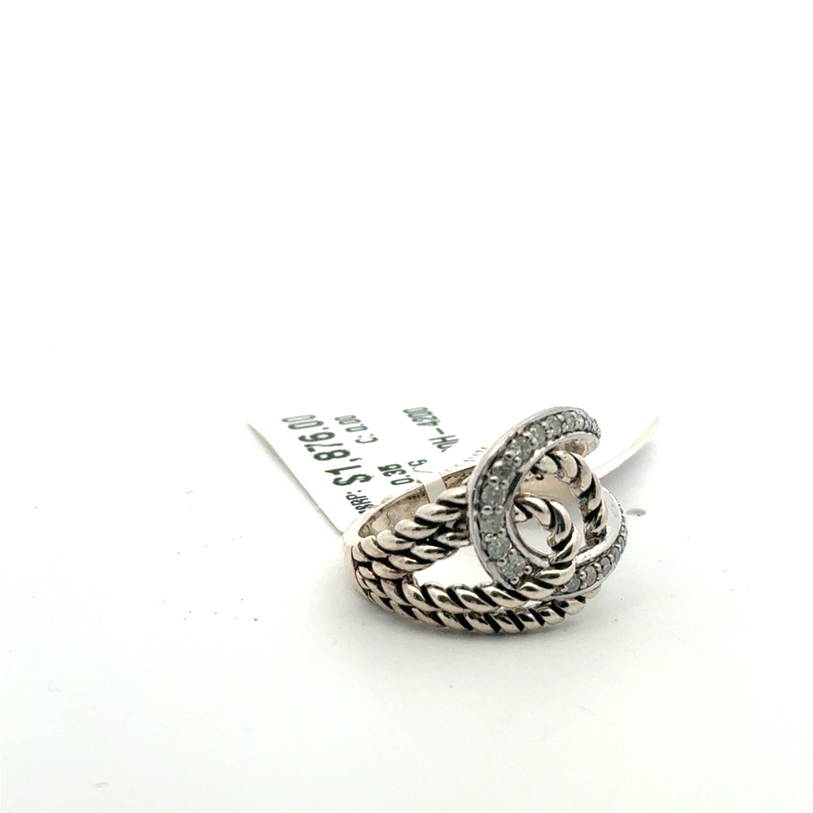 NIB EFFY sterling silver and 0.35ct diamond ring size 6.75 $1876 retail
