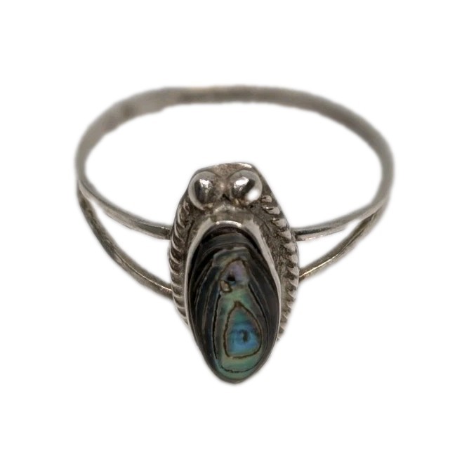 Vintage Alpaca Mexico Abalone Ring Size 6 Sterling Silver