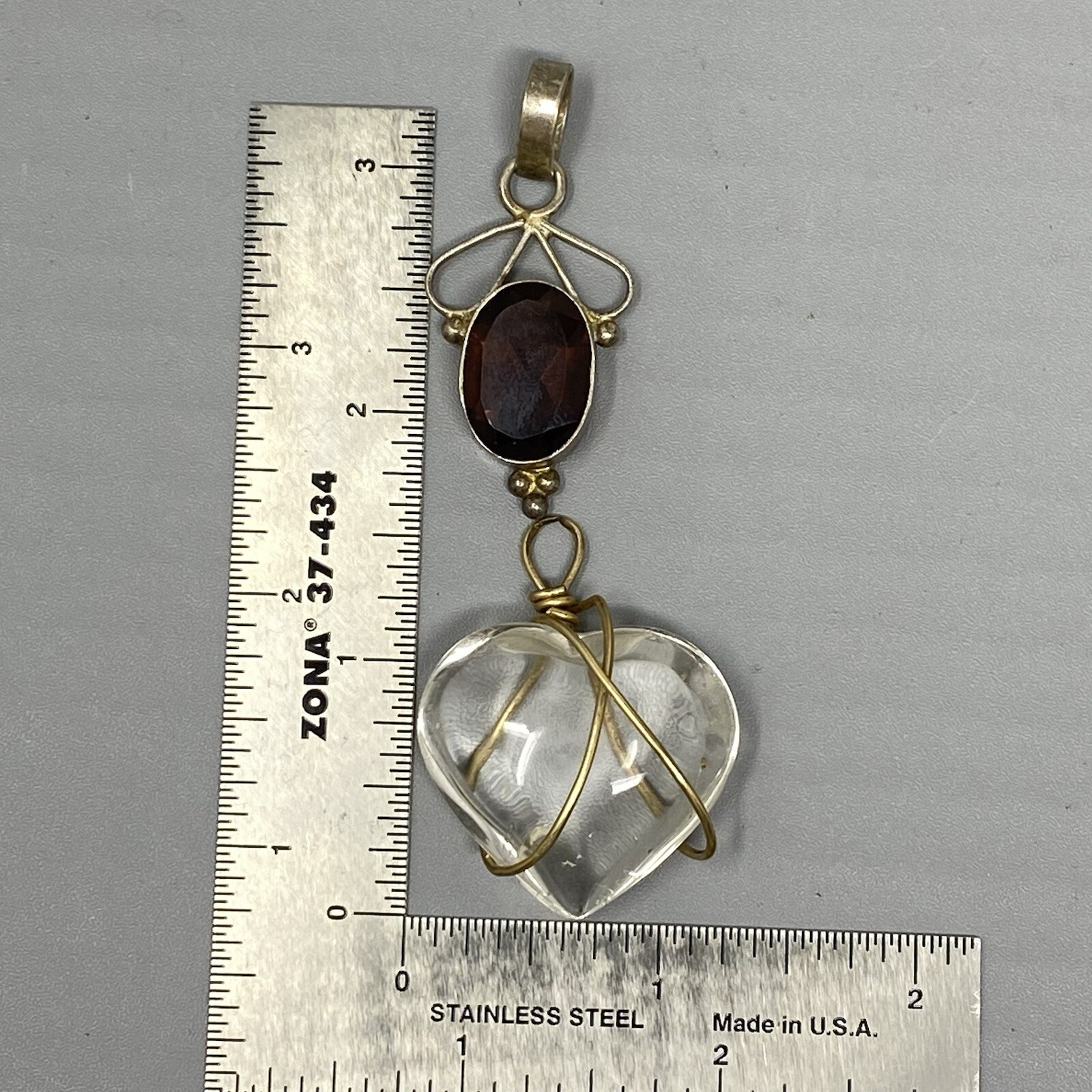 Pedant Lot of 5 Mixed Stone Glass Boho Artisan No Chain Quartz Heart Butterfly