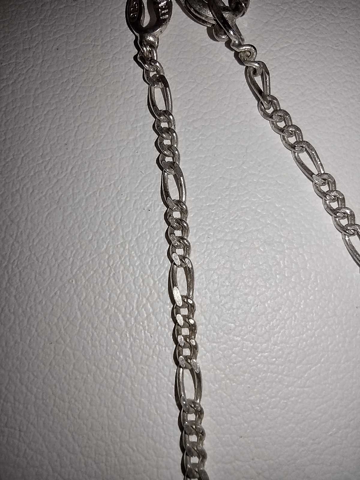 Vintage 925 Sterling silver Figaro Chain Anklet 10″ Italy 2.1mm Wide Chain
