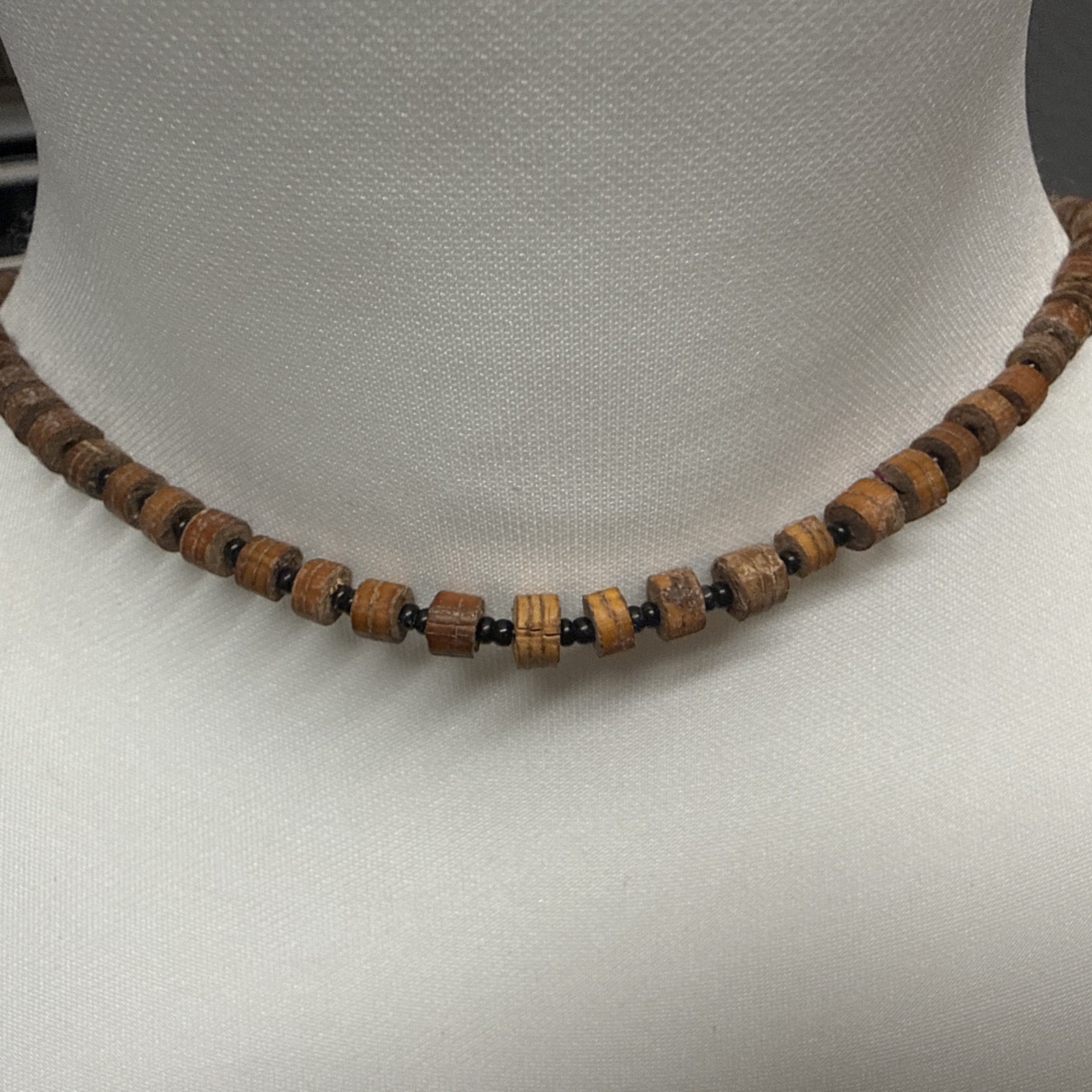 Vintage African Necklace Hand Carved Wooden Safari Animal Beads