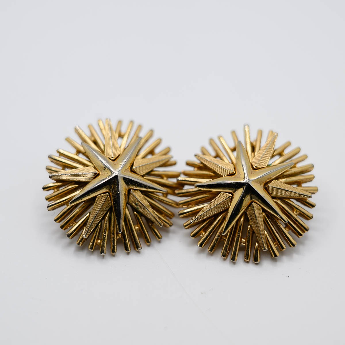 Earrings LOT 4 Gold Tone signed Bergere Trifari Gay Boyer Clip-on