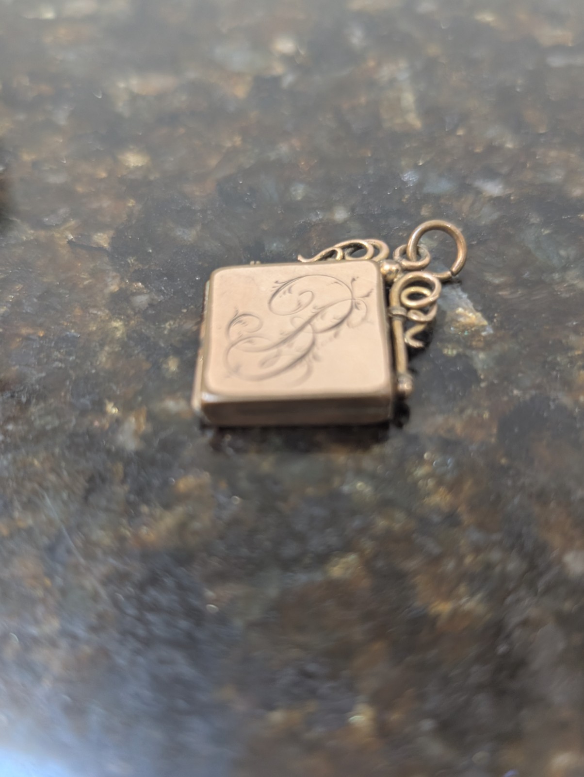 Antique Edwardian Gold Filled Masonic Locket, Monogrammed