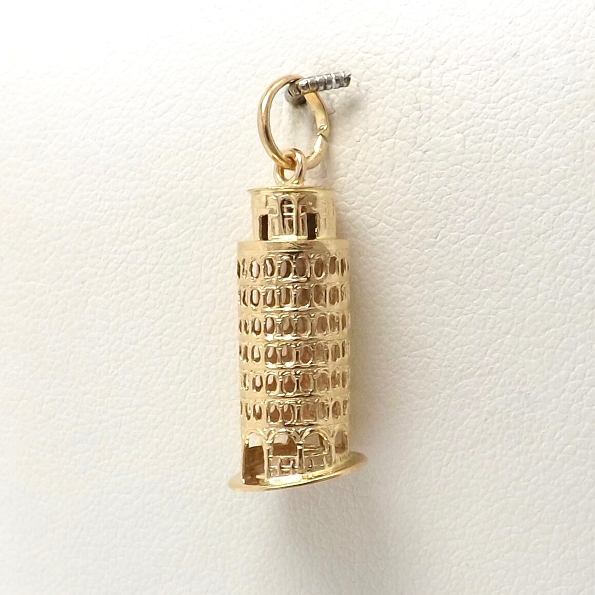 Solid 18k Gold Leaning Tower Of Pisa Charm Pendant Italy 750 Vintage