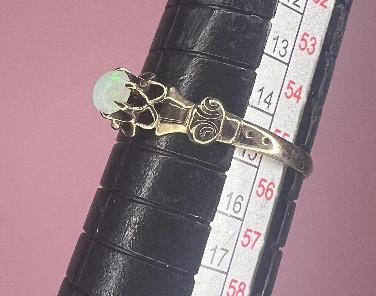 Victorian Antique Opal 10k Yellow Gold Ring Size 7.25 Reduced! Intricate Belt