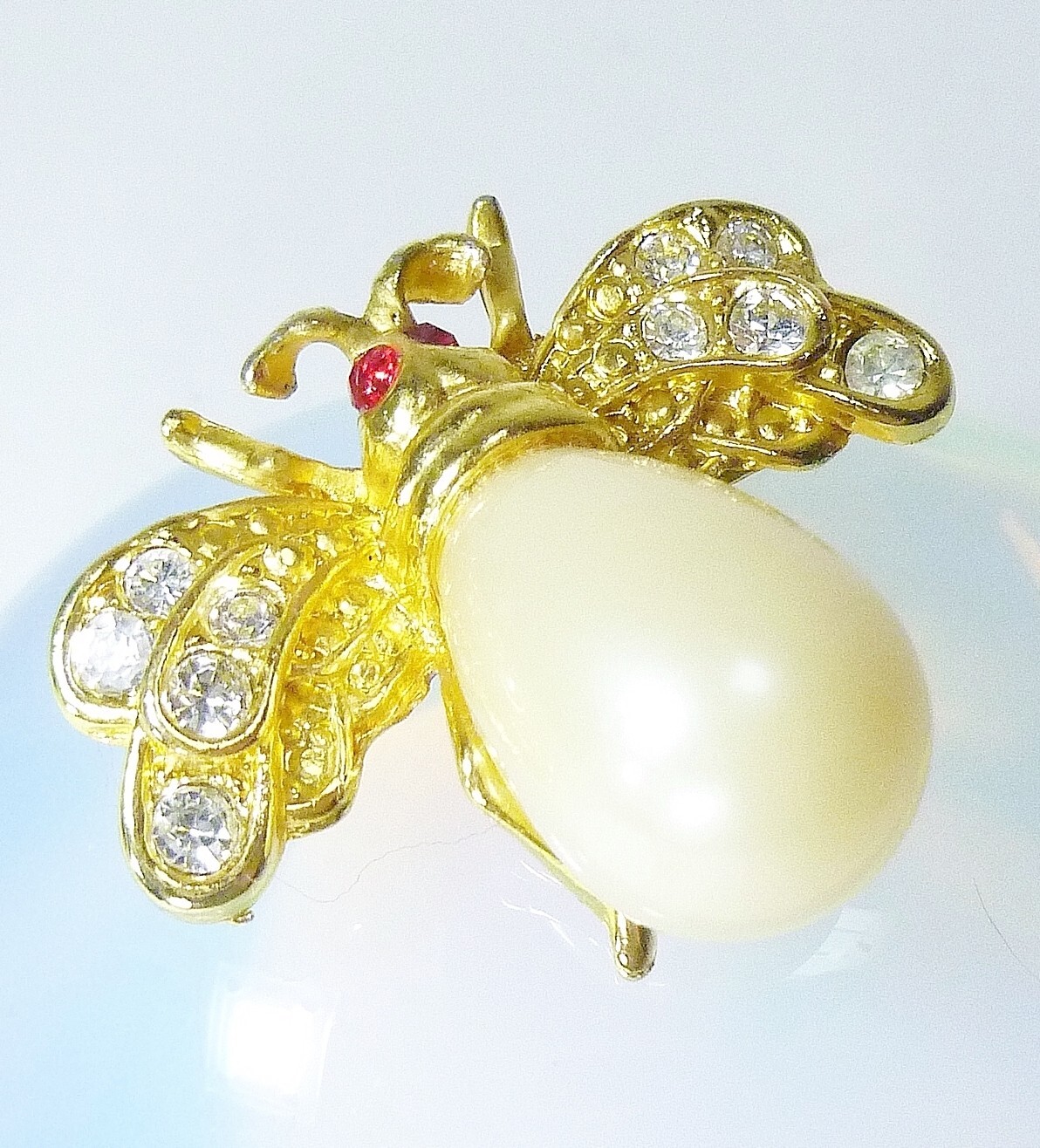 Lot of 6 Rhinestone Insect Bugs & Flowers Brooch Pins