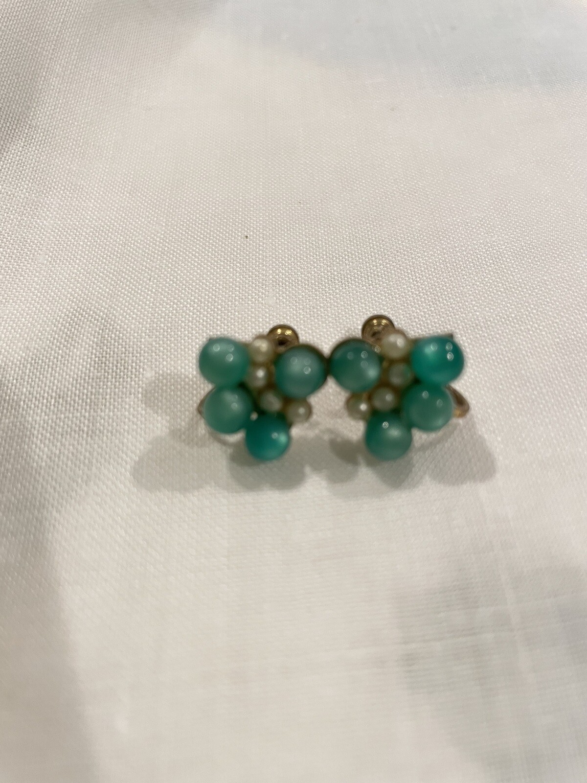 Vintage Clip On Earrings Set Of 10 Different Styles And Shapes And Color.