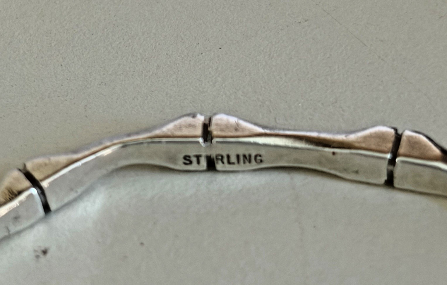 VINTAGE STERLING SILVER BAMBOO STYLE BRACELET