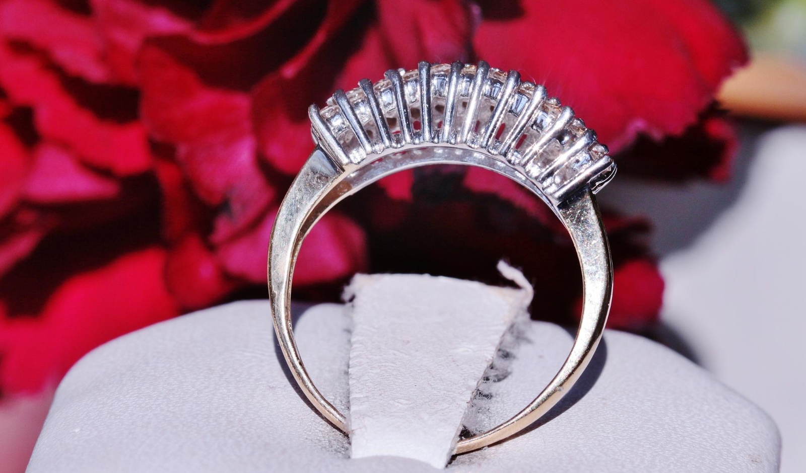 14k yellow gold ring 0.50ct natural diamond cocktail 2.85gr handmade size 5. 5