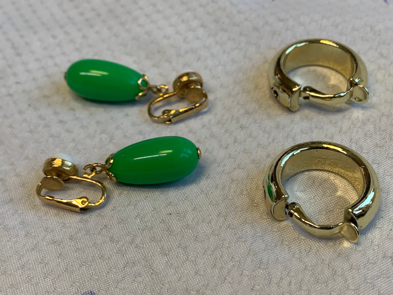 Vtg Clip-On Earring Lot Kenneth Lane Monet Avon Enamel Faux Pearl / Gem Jewelry