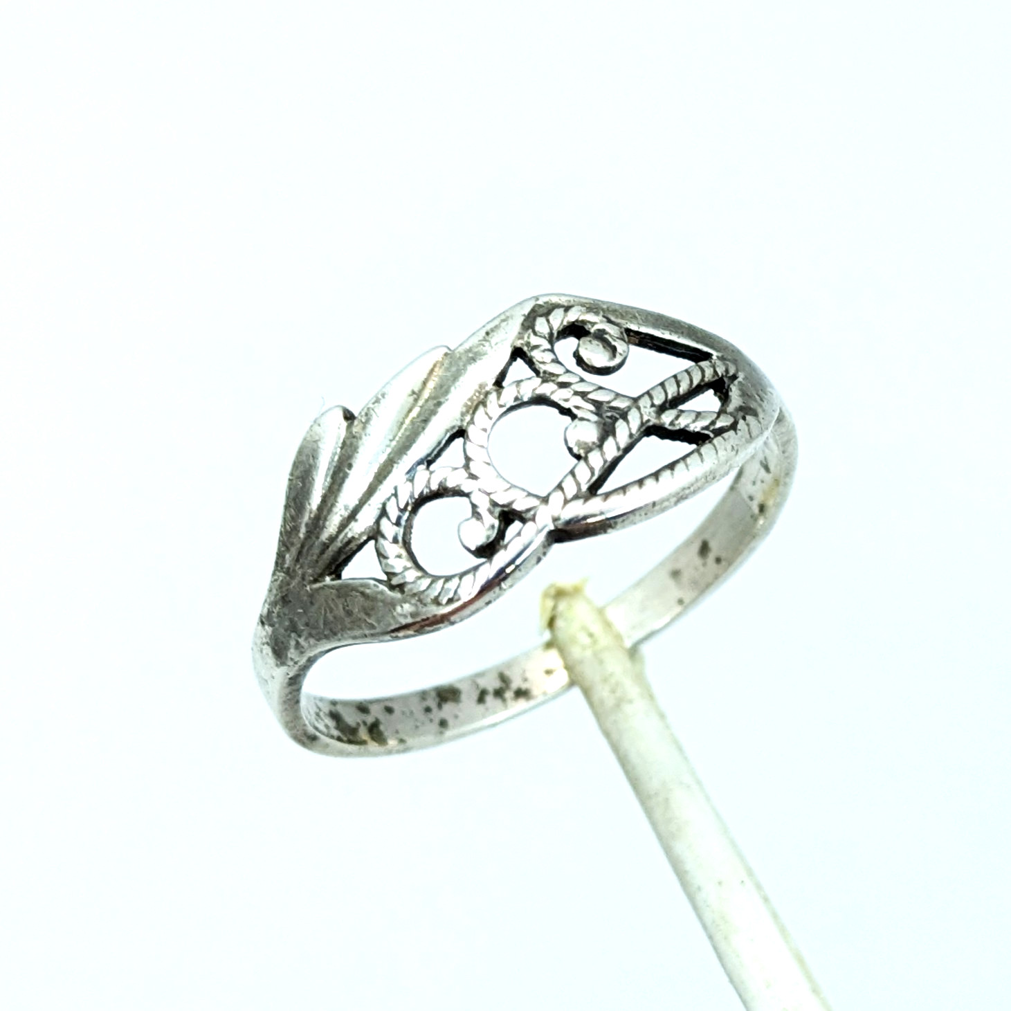 Vintage Elegant Soviet RING Silver⭐925 stamp Star USSR-size: 9US (19mm) | UA #92