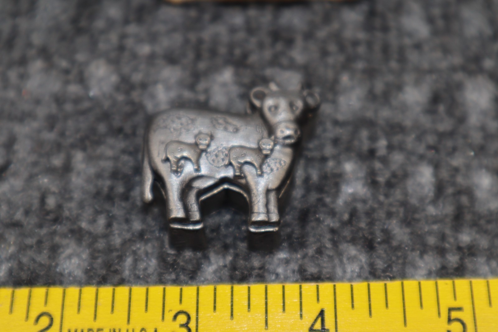 Vintage Torino Pewter Cow 3 in 1 Broach Earrings Necklace Charm Trinket Box