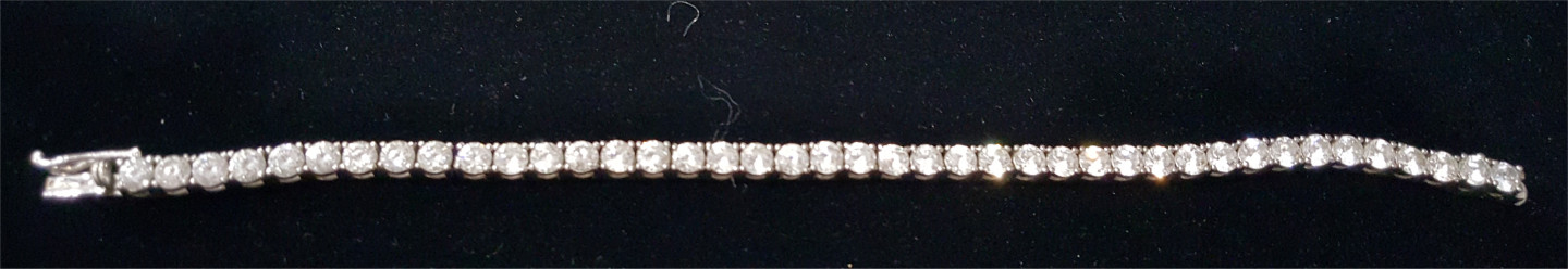 Classic 4mm Simulated Diamond 925 Sterling Silver Tennis Bracelet Chain Vintage
