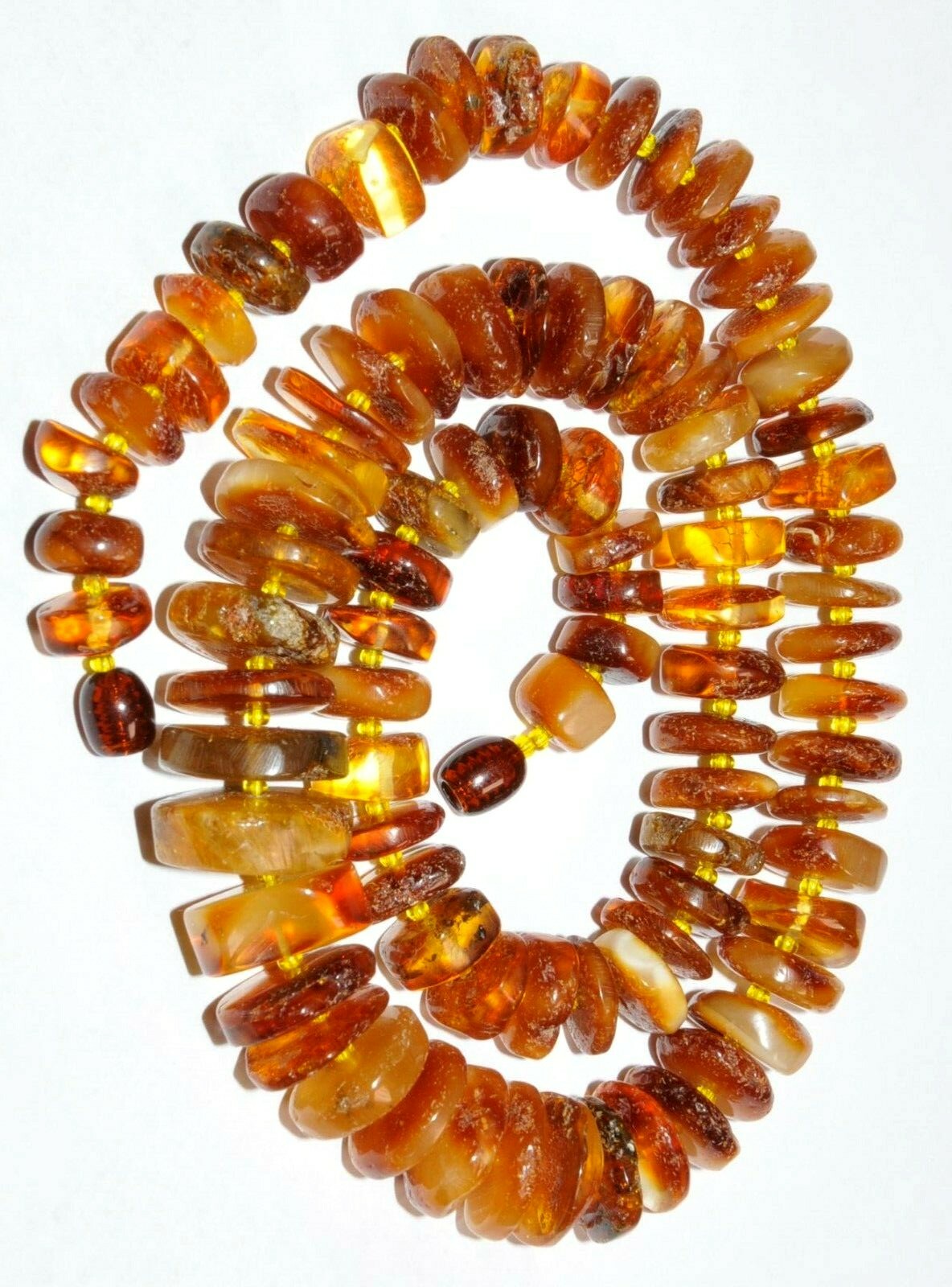 ✅51 cm=45gr RUSSIAN SOVIET BALTIC AMBER BEAD NECKLACE 琥珀 BRACELET STONE PENDANT
