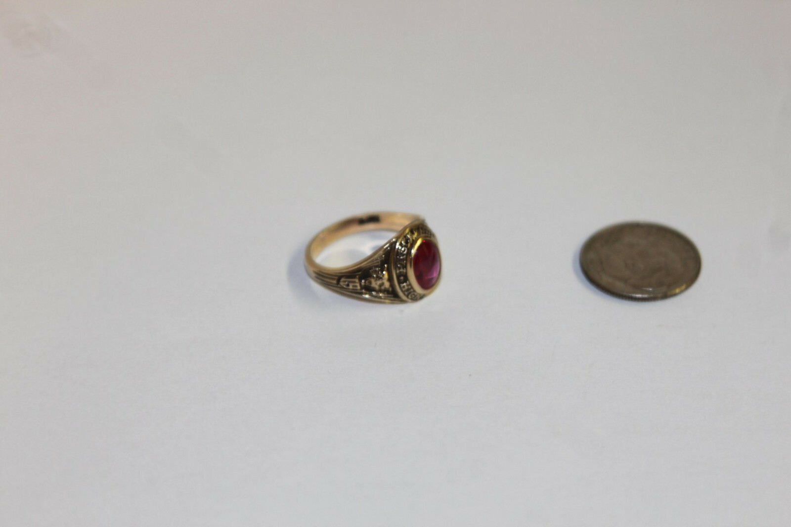1956 Pascagoula Panthers (MS) “DJB” High School Class Ring 10K Red Stone sz 6