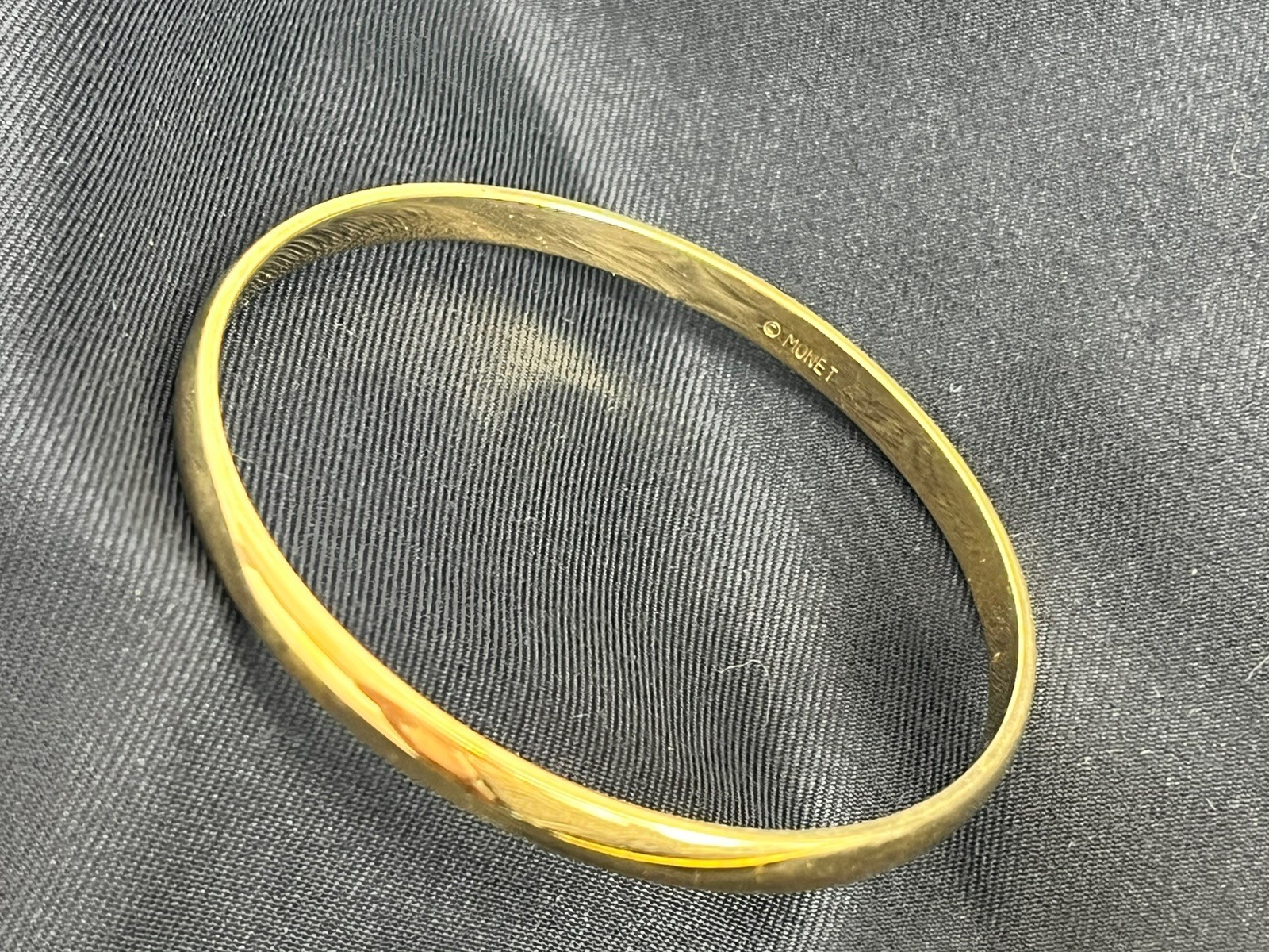Vintage Gold, Copper, & Silver Tone Bangle Bracelets Set of 4, 1-Branded Monet