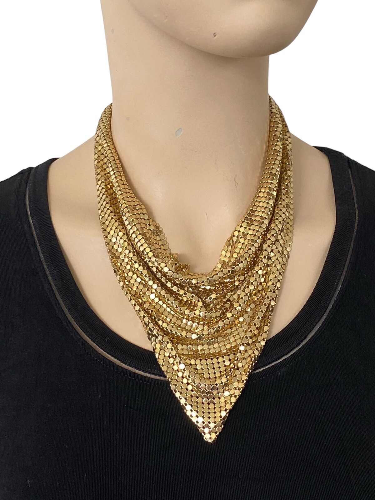 Vintage WHITING & DAVIS Bag Purse Co Gold Mesh Disco Retro Necklace Video!