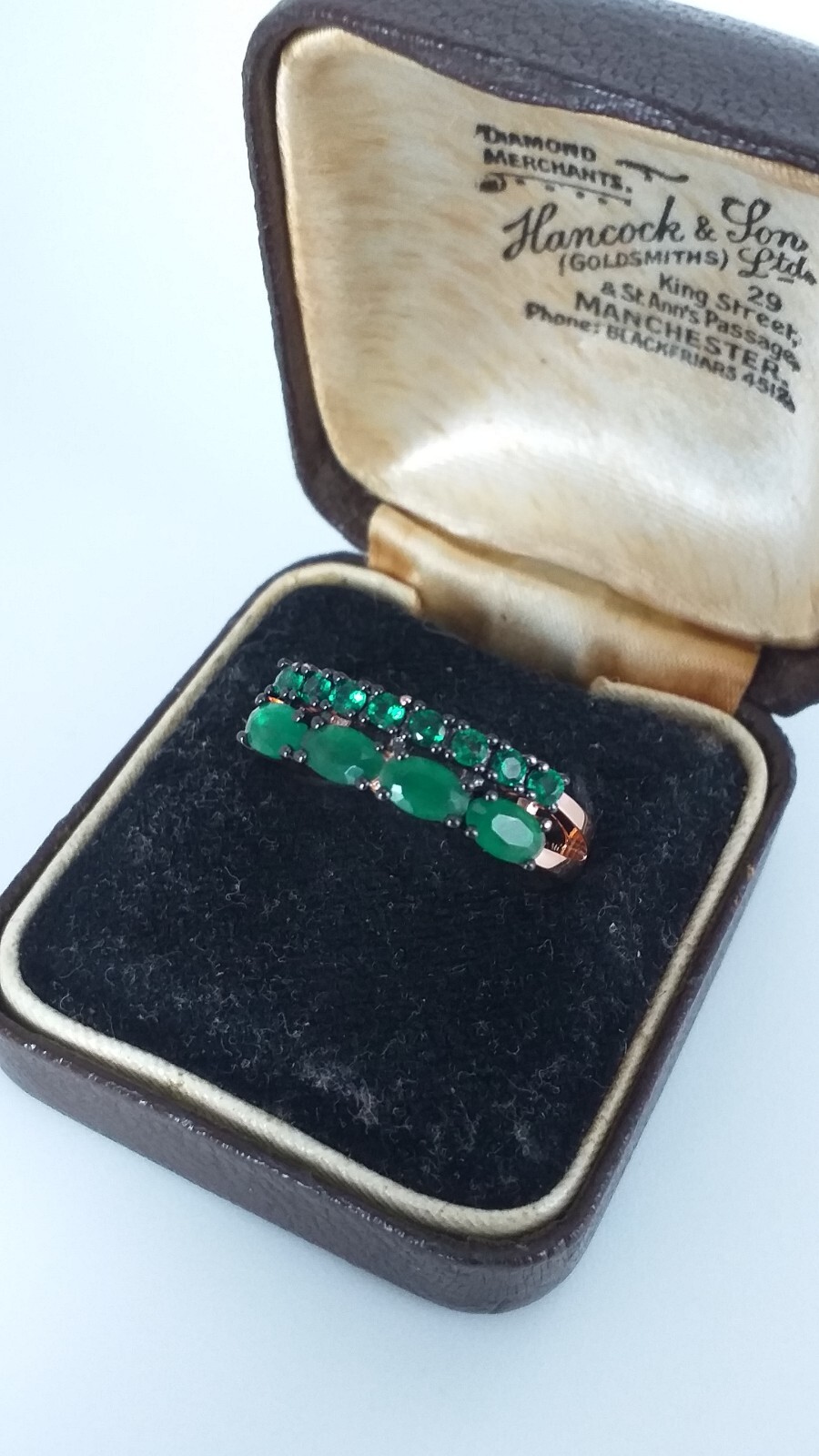 Vintage 1990-s 14 Ct Rolled Gold Emerald Ring Size UK Q.5 US 7 1/4 – Hallmarked.
