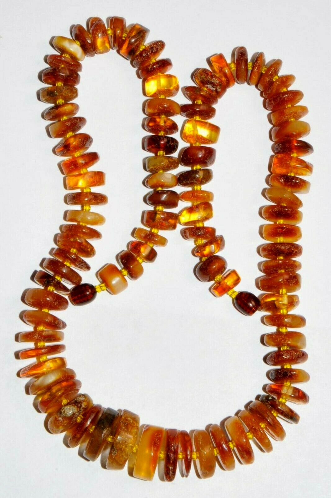 ✅51 cm=45gr RUSSIAN SOVIET BALTIC AMBER BEAD NECKLACE 琥珀 BRACELET STONE PENDANT