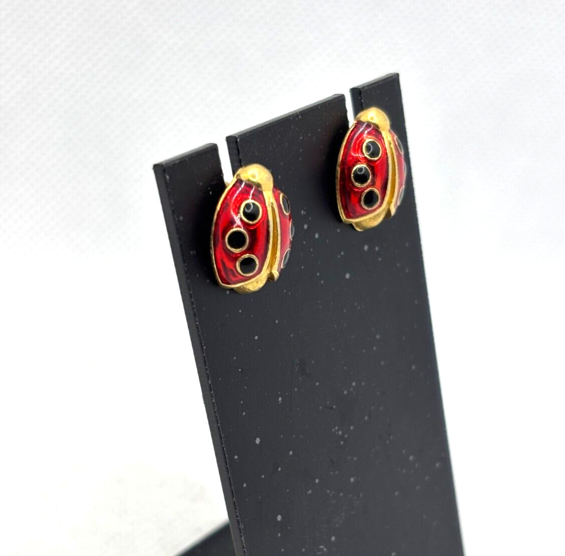 Avon Vintage Lady Bug Pierced Earrings