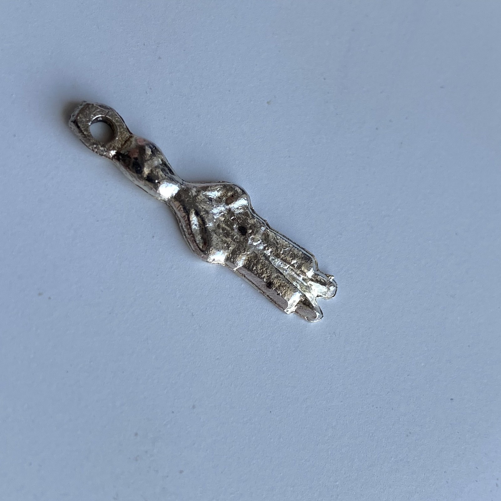 Vintage Mexico Milagro Charm Mexican ExVoto Religious Pendant Amulet Silver Tone