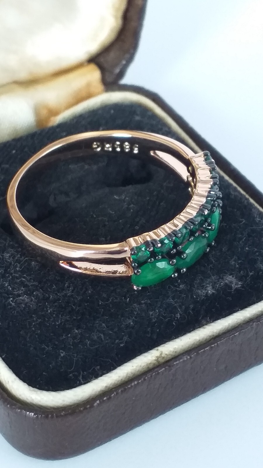 Vintage 1990-s 14 Ct Rolled Gold Emerald Ring Size UK Q.5 US 7 1/4 – Hallmarked.
