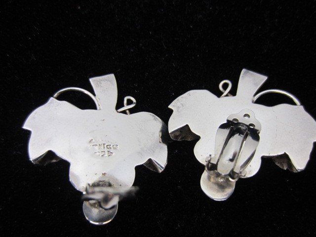 VTG Sterling Silver MEXICO TAXCO Bunch of Grapes Pin/Pendant & Earring Set 63.7g