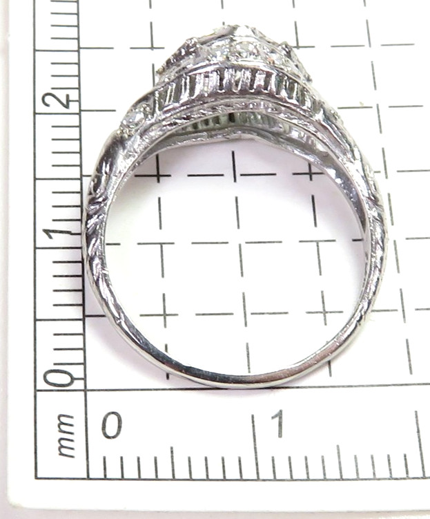 Antique Art Deco 1920’s Diamond Engagement Ring Plat Pall Ring Size 5.5 UK-K1/2