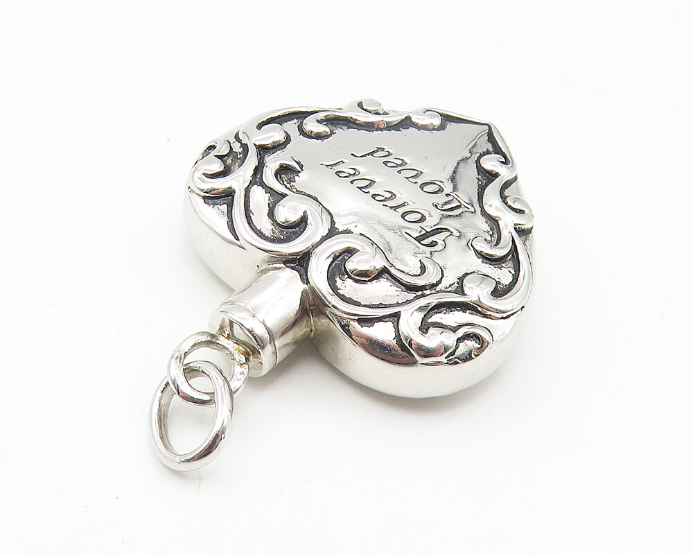 DJB 925 Sterling Silver Forever Loved Shiny Heart Drop Pendant PT8667