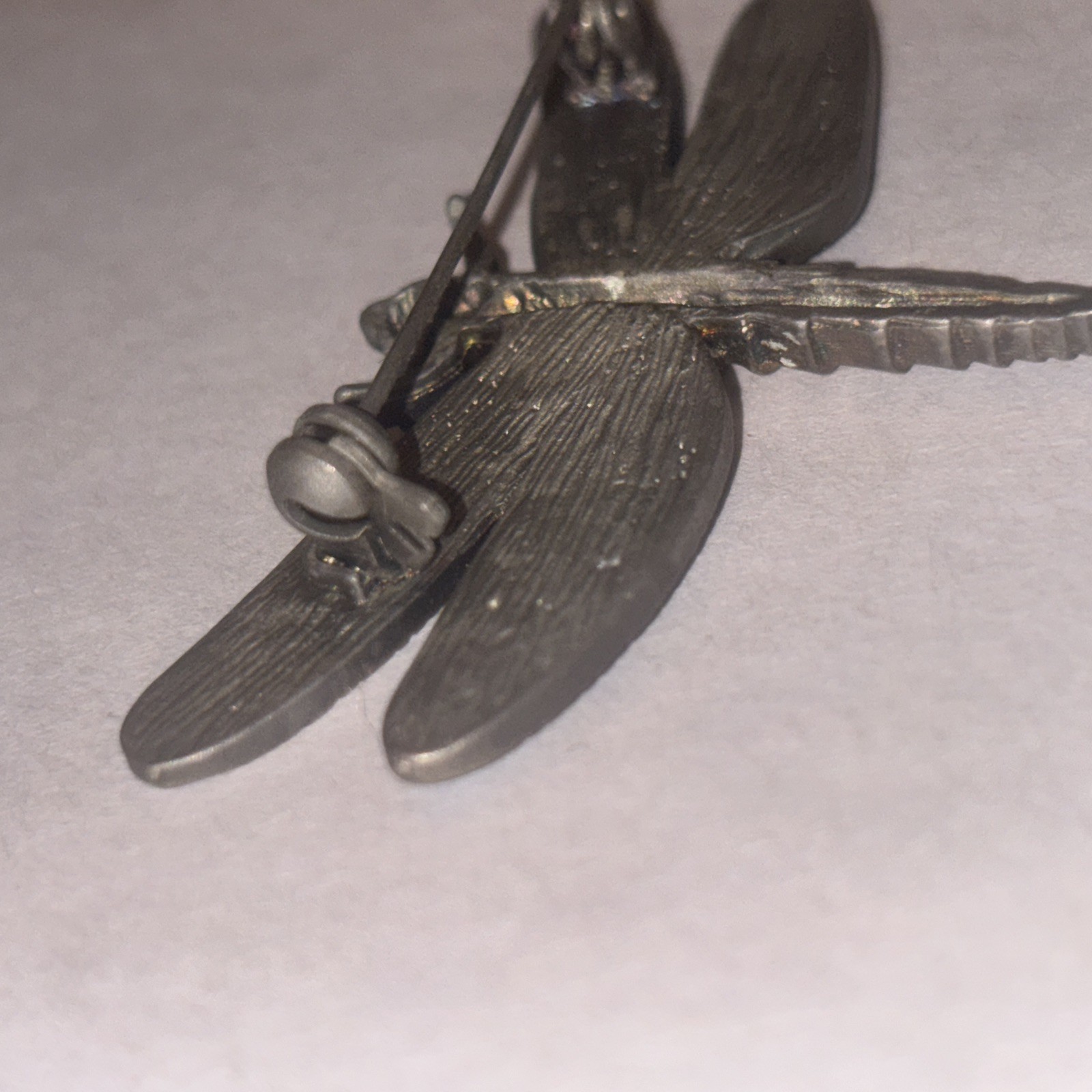 Vintage dragonfly brooch with blue enamel finish