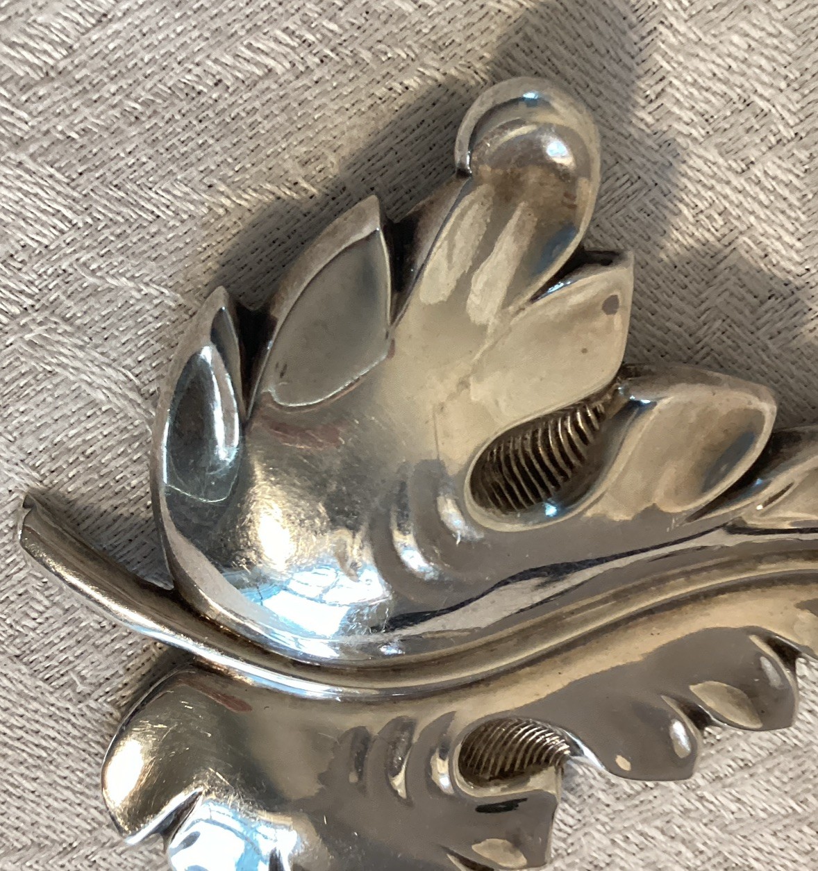 Leaf Shaped Vintage Sterling Silver Brooch Nature Arborist Fall Gift