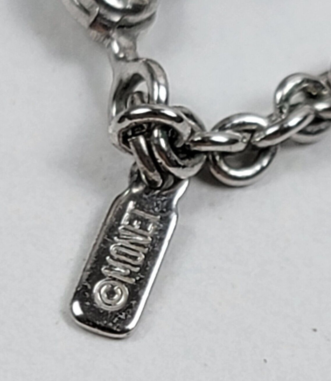 Vintage Signed MONET Silver-Tone Ball Bead Chain Necklace 16.5 In Lobster Clasp