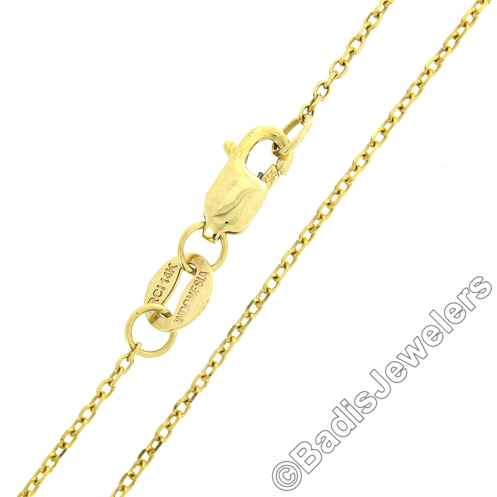 Antique 18k Gold Platinum 0.40ct Rose Cut Diamond Solitaire Pendant w/ 16″ Chain