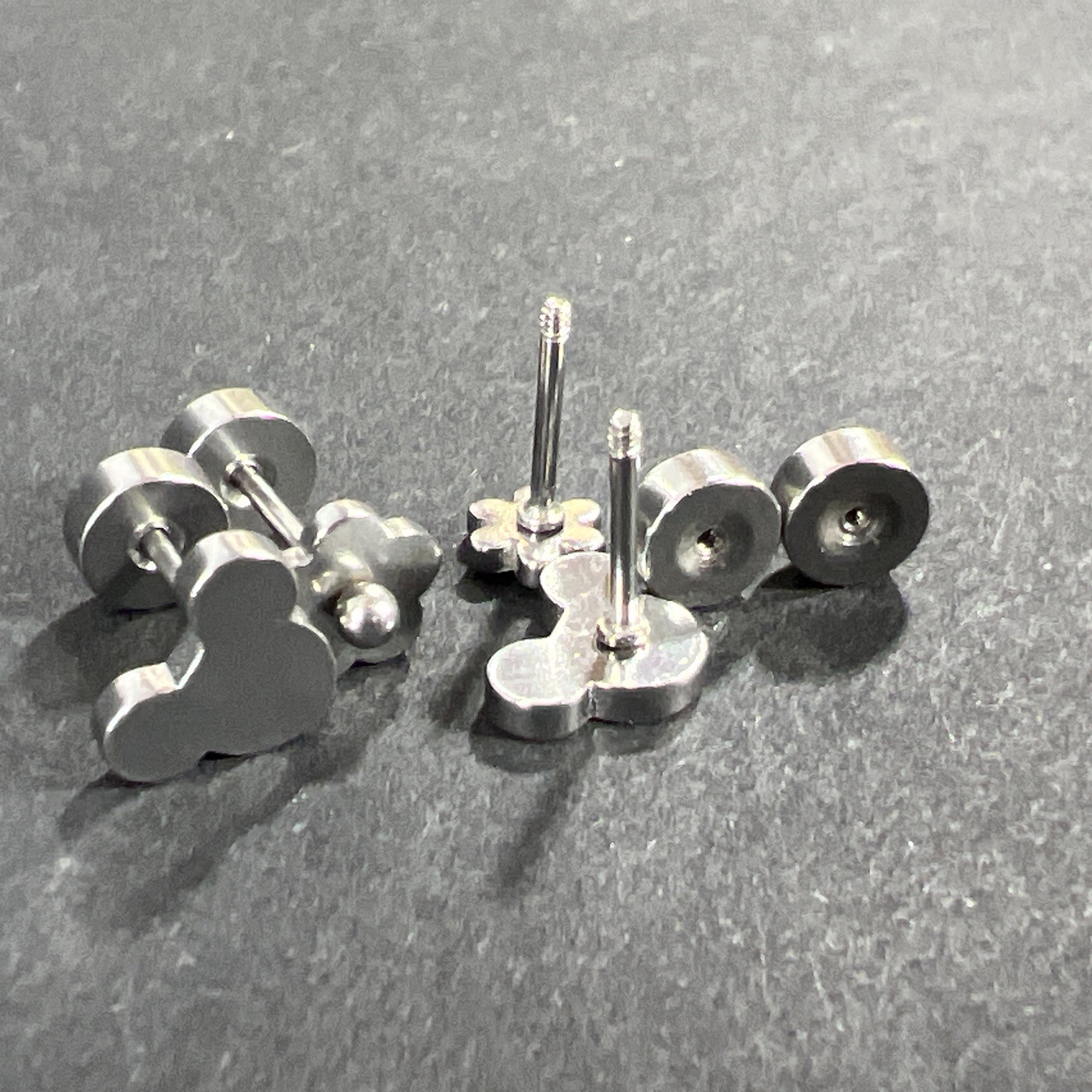 Micky Mouse And Flower Earrings Vintage 2 Screw Back Sets