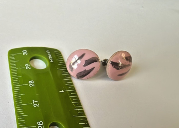 LOT OF 6 VTG PIERCED EARRINGS ACRYLIC RED PURPLE PINK MAUVE