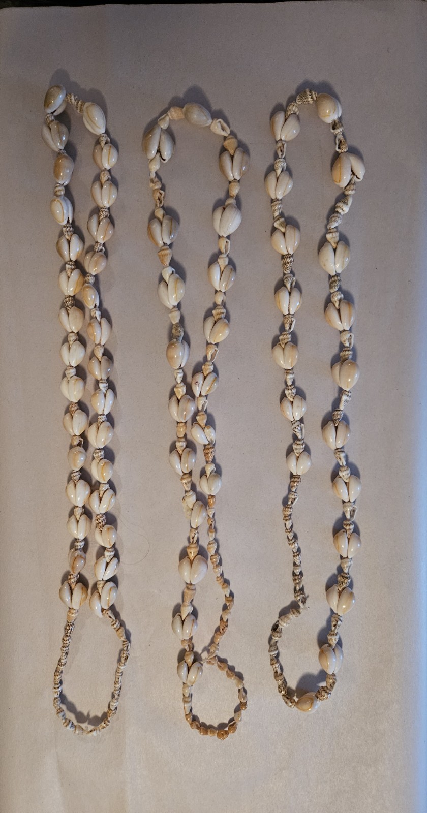 Lot of 3 Vintage Cowrie necklace shell seashell Boho Beach Wedding Party