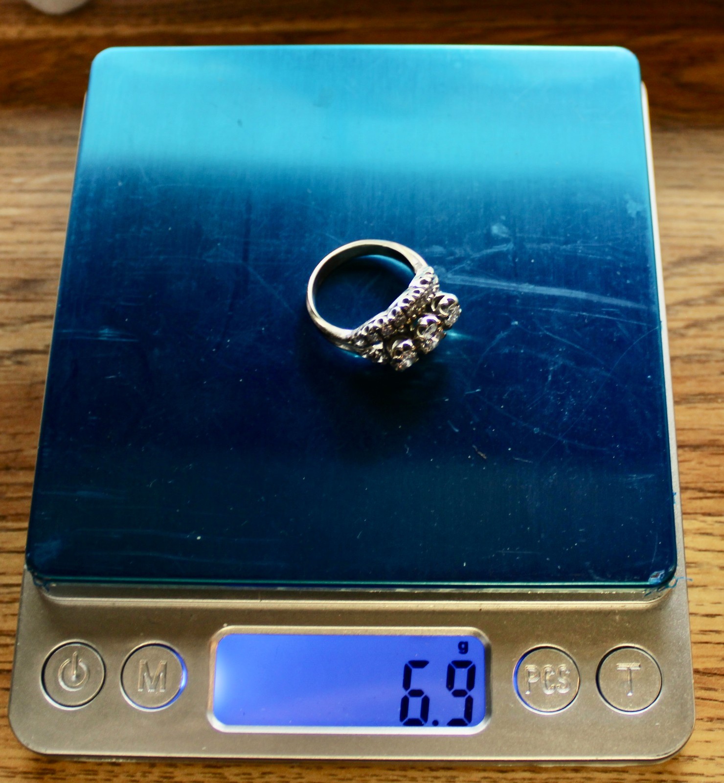 Gorgeous Vintage Estate Ladies 14K White Gold 1.12Ctw Diamond Ring, 6.9 Grams,s6