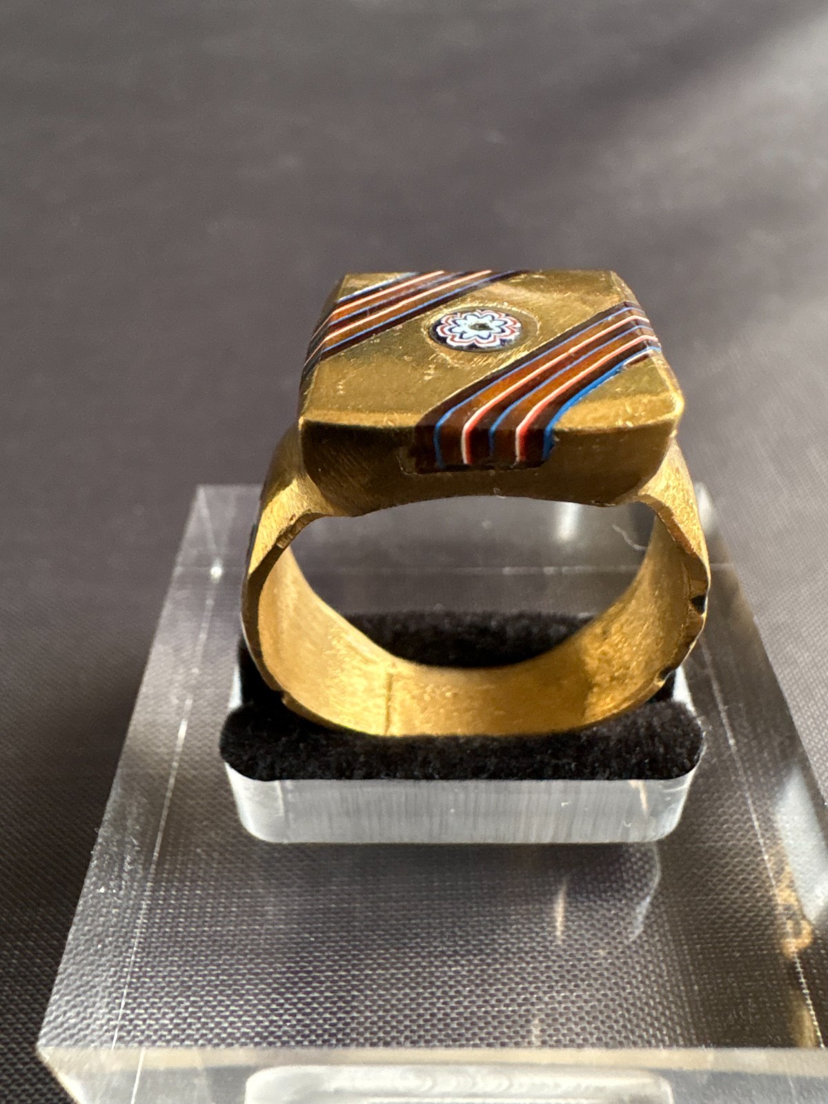 Vintage Moroccan Tuareg Brass Ring Large Berber Sahara Handmade Ring Size 12 US
