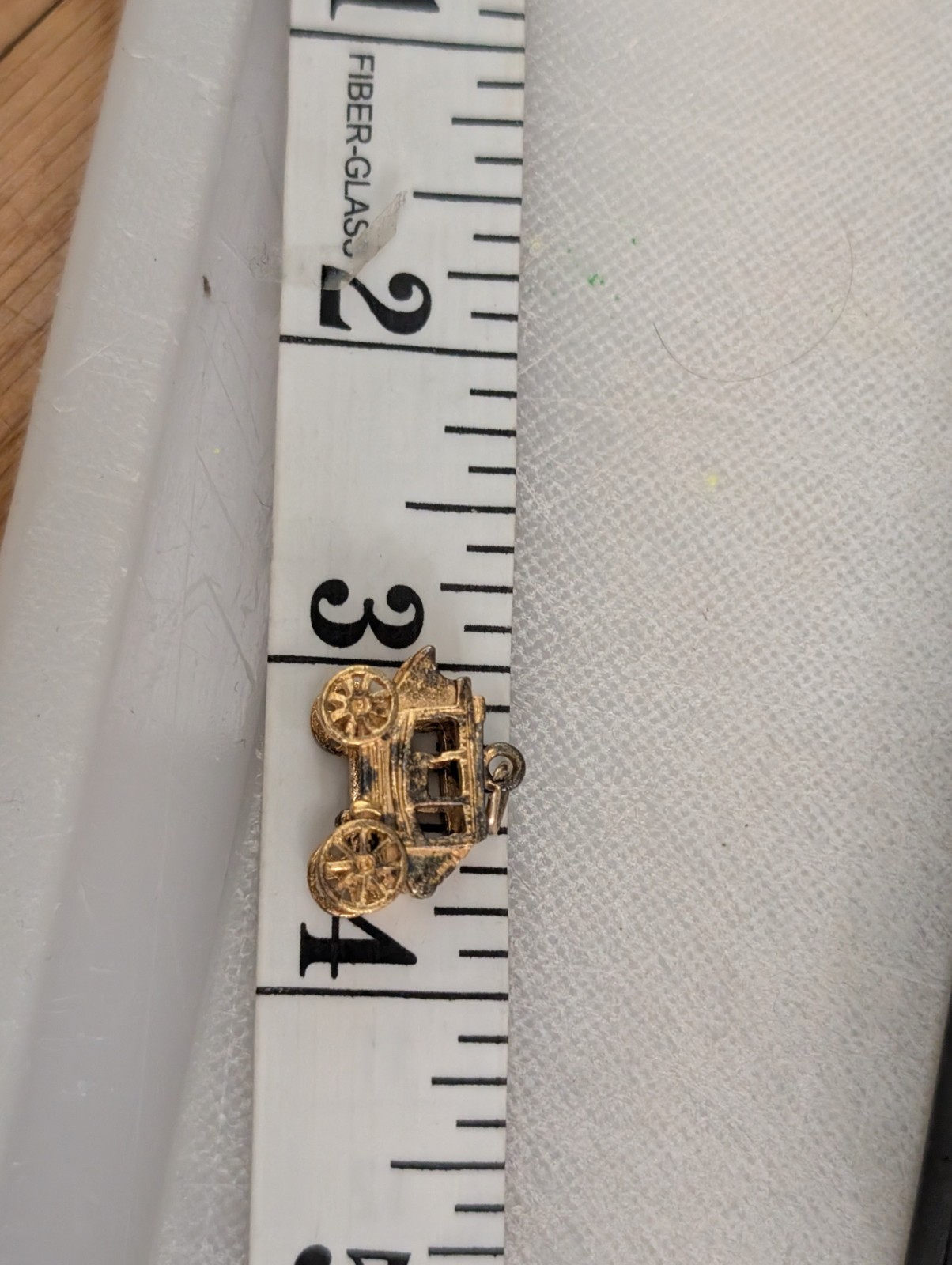 Vintage 3D Stagecoach Charm – Sterling Silver 925 with 14K Gold Wash – 4.88g