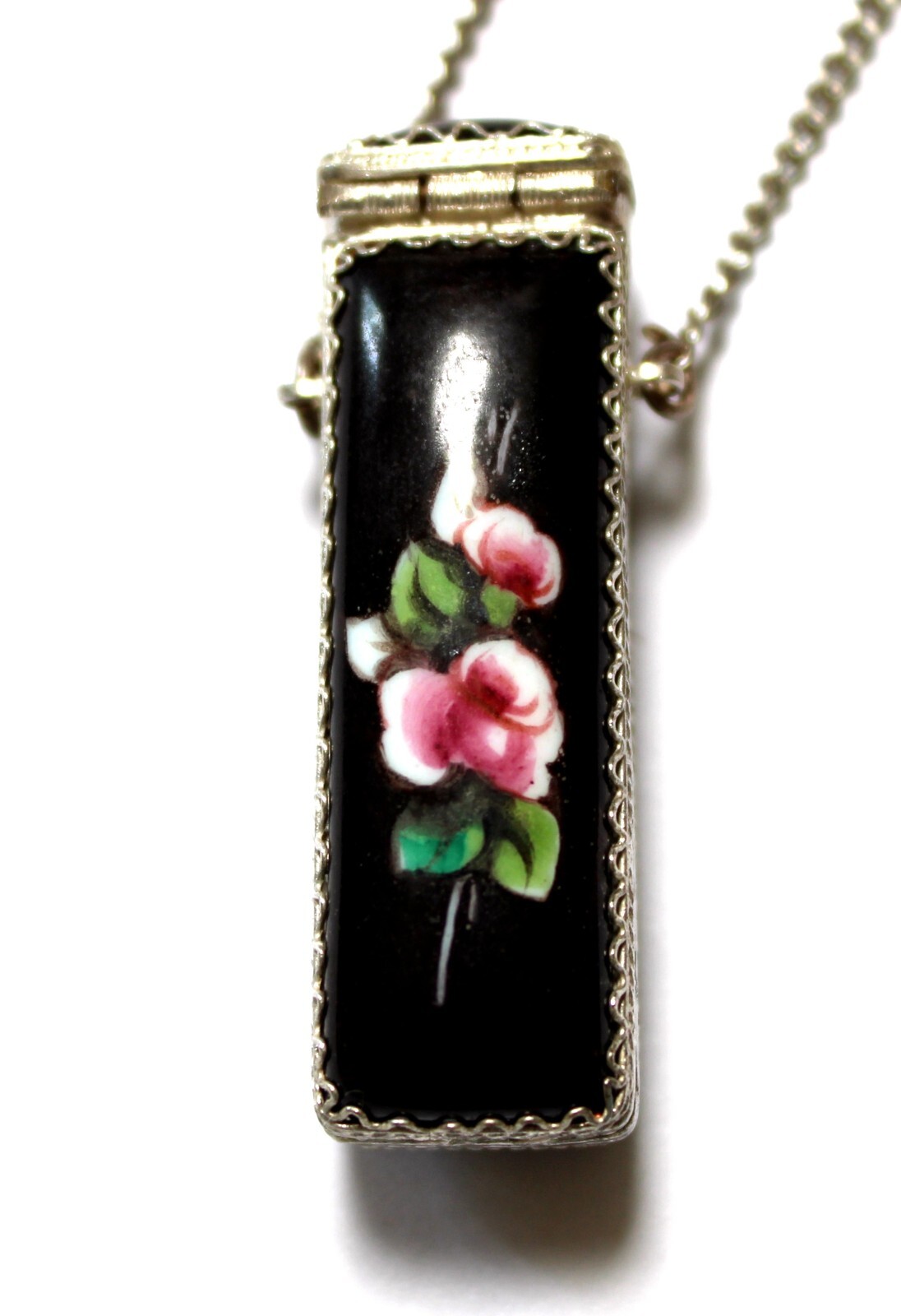 Vintage Enamel Hand Painted Russia Finift Jewelry Necklace-Locket 3 Variation#80