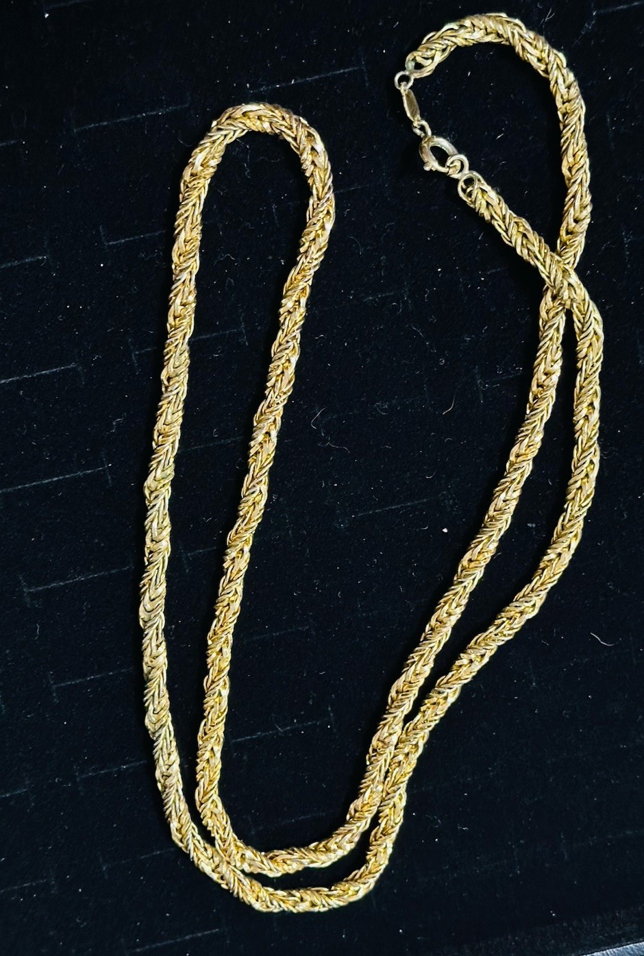 VTG 30″ Grosse Germany Dior Designer Gold Tone Long 1971 Wheat Chain Necklace